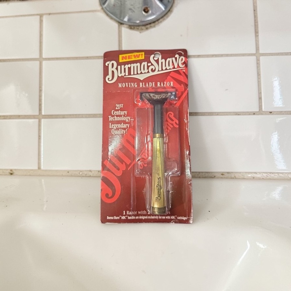 Burma-Shave‎ Moving Blade Razor, Vintage Shaving Accessory, Original Packaging